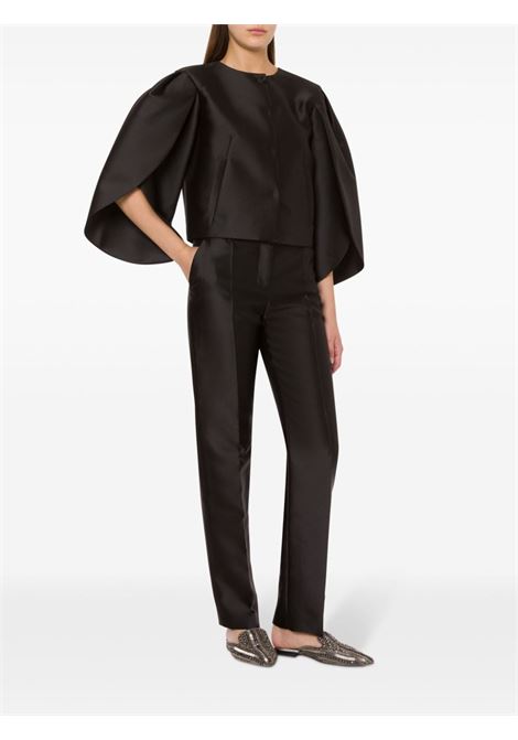 Tulip sleeves black satin jacket Alberta Ferretti - women ALBERTA FERRETTI | 050266250555